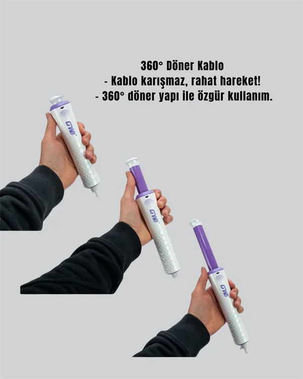 GW Taşınabilir Saç Maşası – 360° Döner Kablo, Negatif İyonlu Seramik Teknoloji Yeni Nesil görsel 5