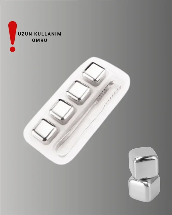 Çevre Dostu Metal Buz Küpü ve Kullanışlı Klips Seti Yeni Nesil görsel 3