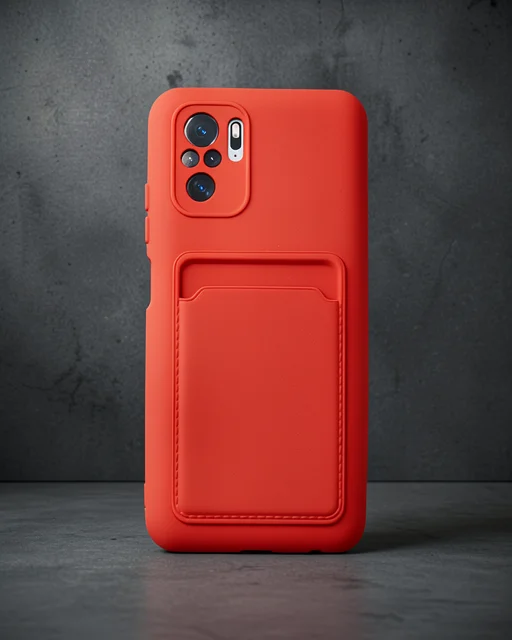 Xiaomi Redmi Note 10s Kılıf Kelvin Kartvizitli Silikon - Kırmızı