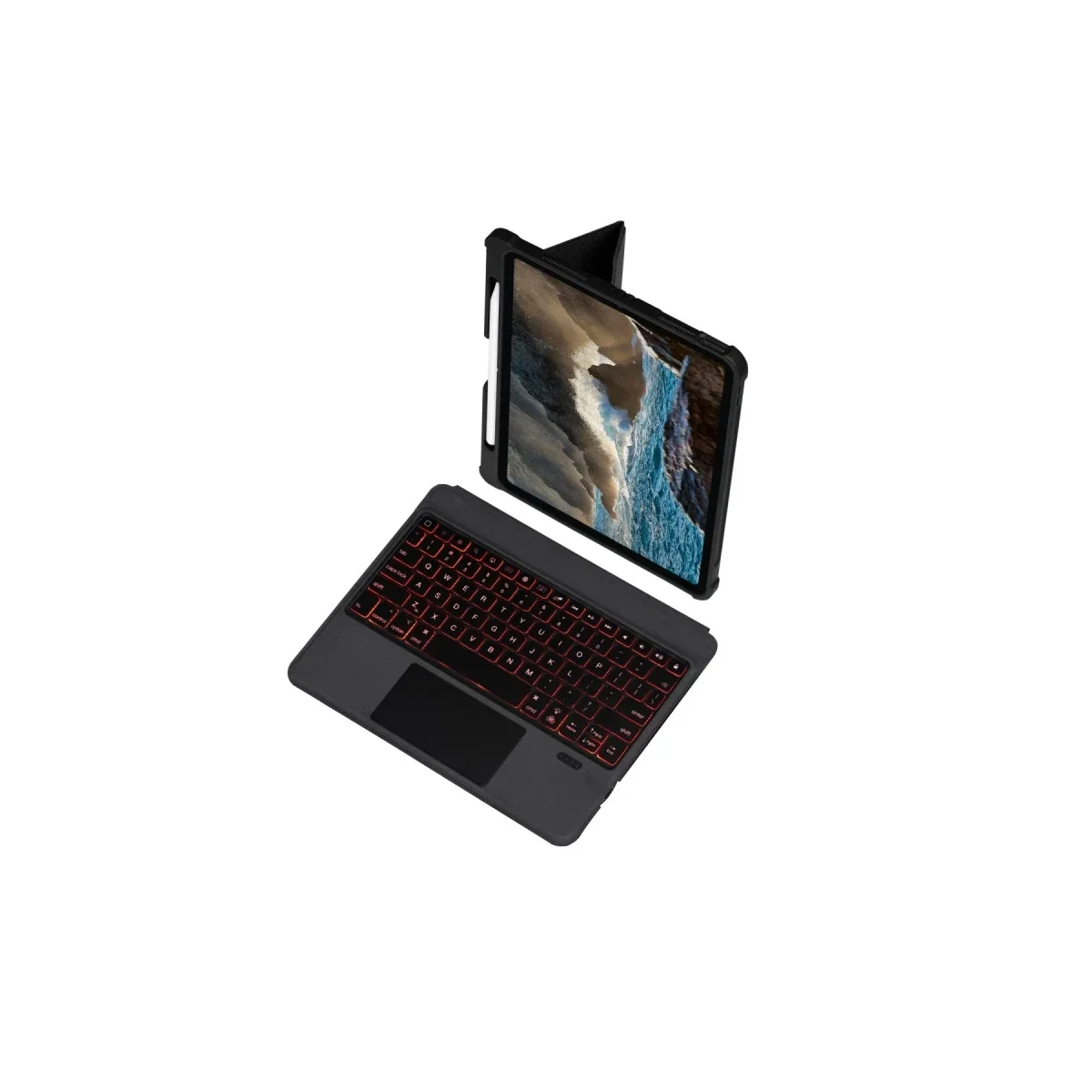 Apple T5209D iPad Pro 12.9 (2021) Kılıf İnter Ledli Klavyeli Tablet Kılıfı - Siyah görsel 7