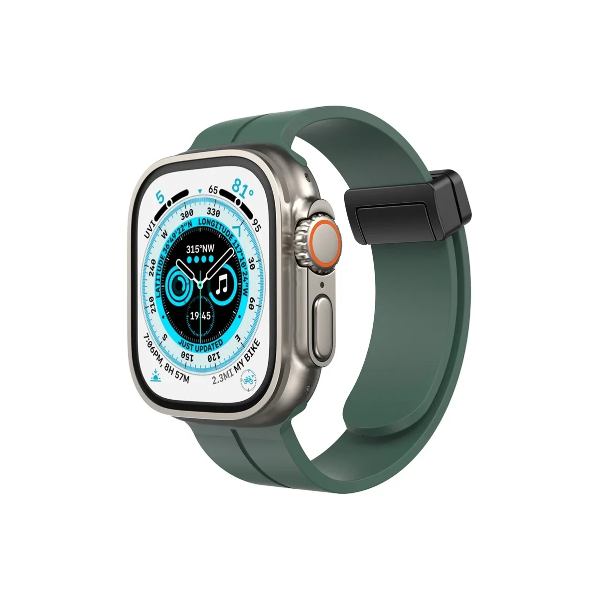 Apple Watch 38mm KR412 Elegance Stylısh Kordon - Koyu Yeşil