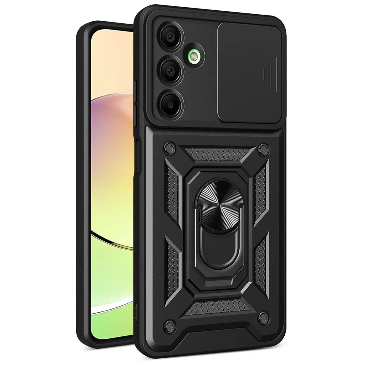 Samsung Galaxy A56 Kılıf Pars Lens Yüzüklü Silikon - Siyah