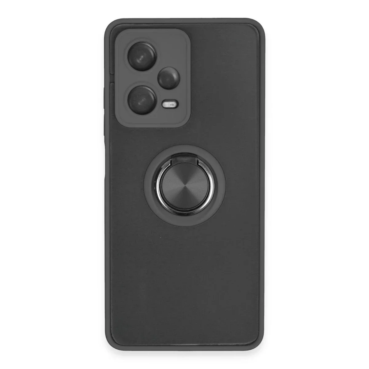 Xiaomi Redmi Note 12 5G Kılıf Montreal Yüzüklü Silikon Kapak - Siyah