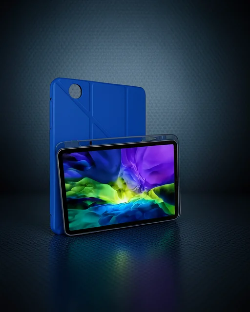 Apple İpad Pro 11 (2021) Kılıf Kalemlikli Hugo Tablet Kılıfı - Mavi