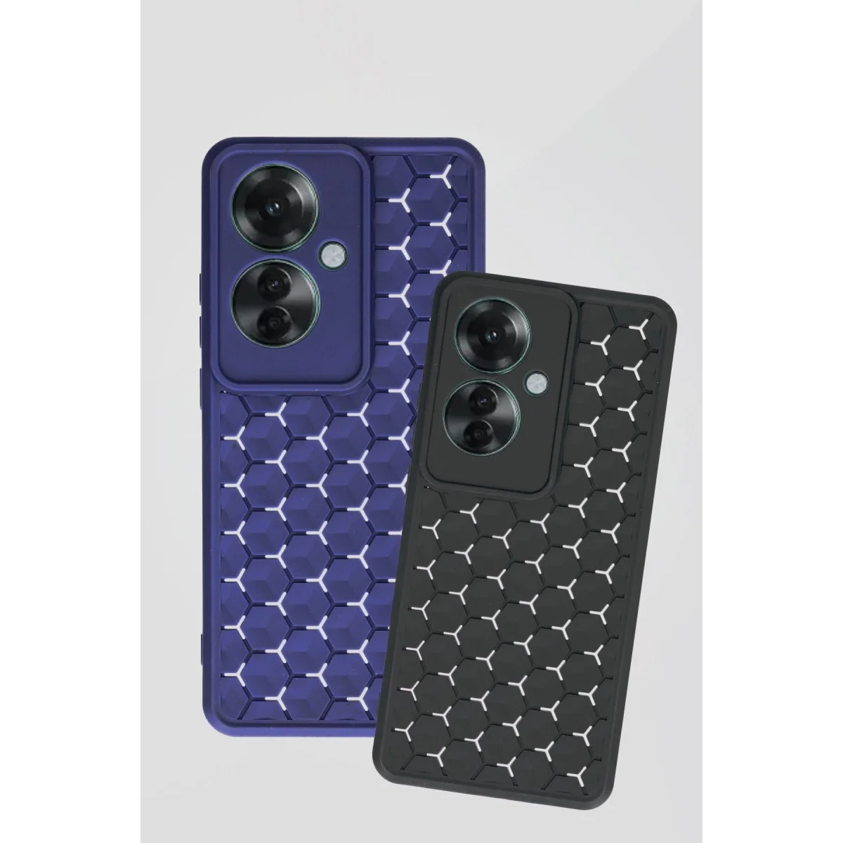 Oppo Reno 11f Kılıf Petek Silikon Kapak - Koyu Yeşil görsel 2