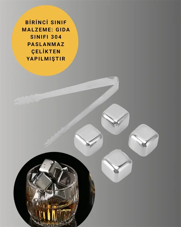 Çevre Dostu Metal Buz Küpü ve Kullanışlı Klips Seti Yeni Nesil görsel 5