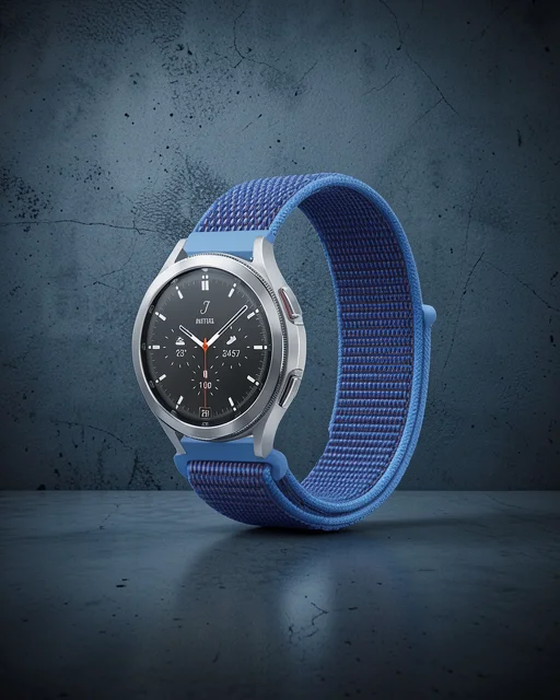 Watch 22mm Hasırlı Cırtcırtlı Kordon - Mavi