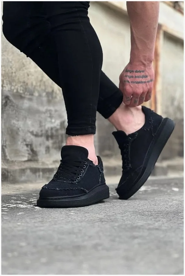 Erkek Fitness Ayakkabı Ayakkabı Bağcıklı Yürüyüş Kot Kumaş Spor görsel 3