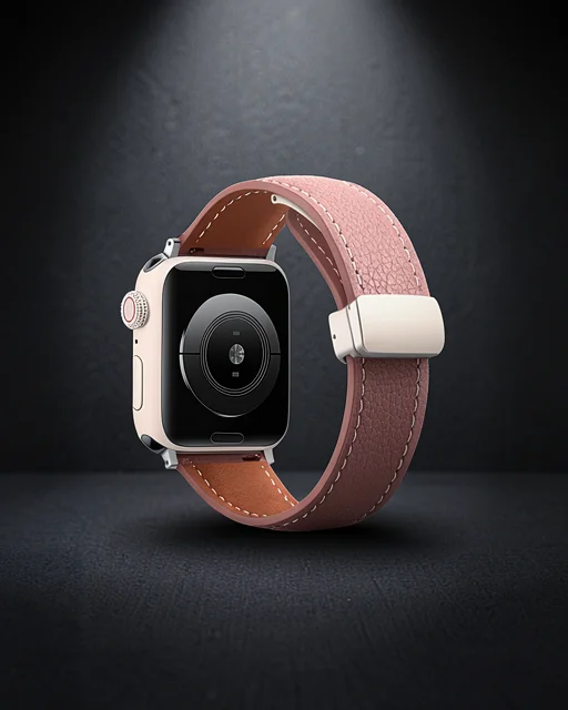 Apple Watch 38mm Kr414 Daks Deri Kordon (saat Değildir) - Pembe