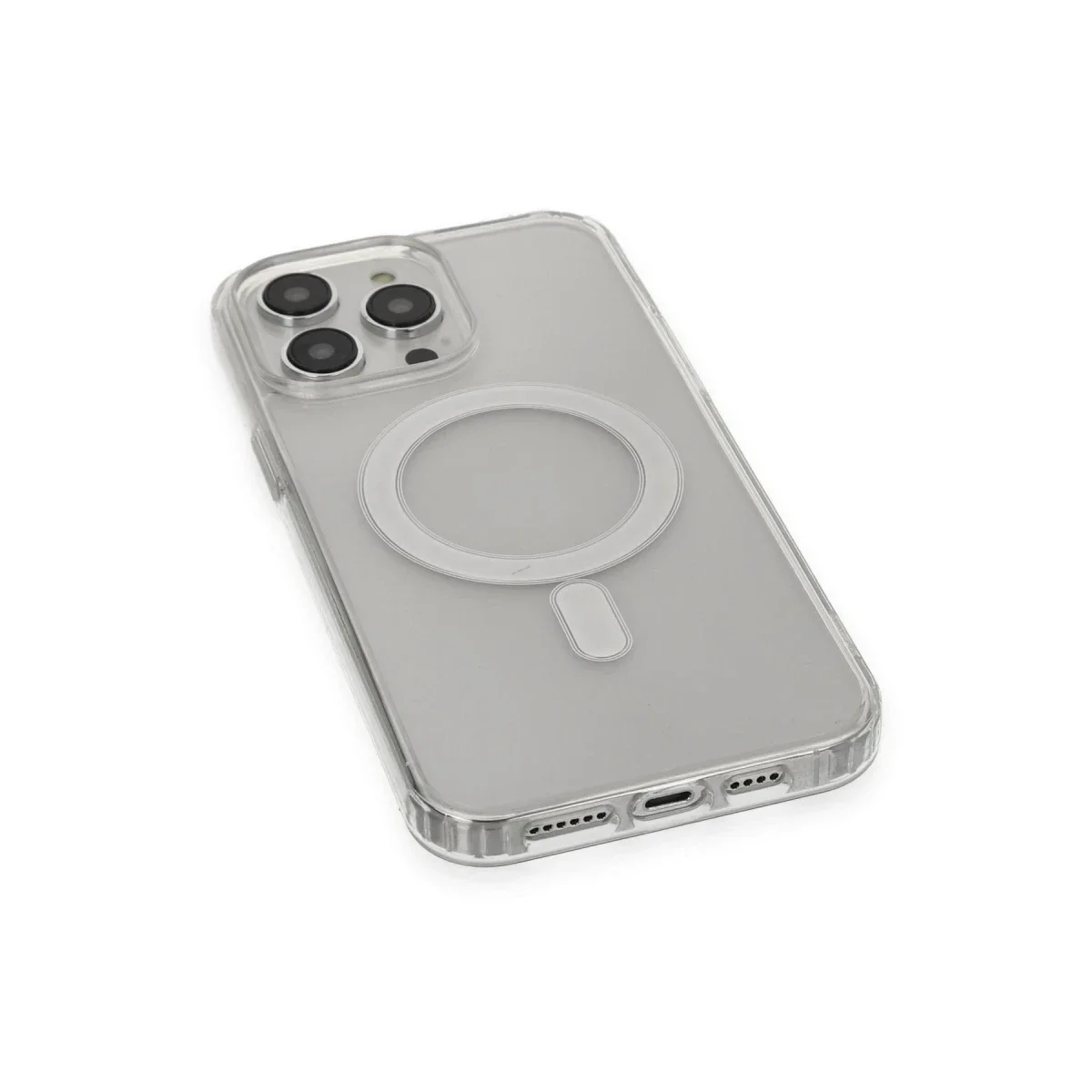 Apple iPhone 14 Pro Kılıf Matte Şeffaf Magneticsafe - Şeffaf görsel 4