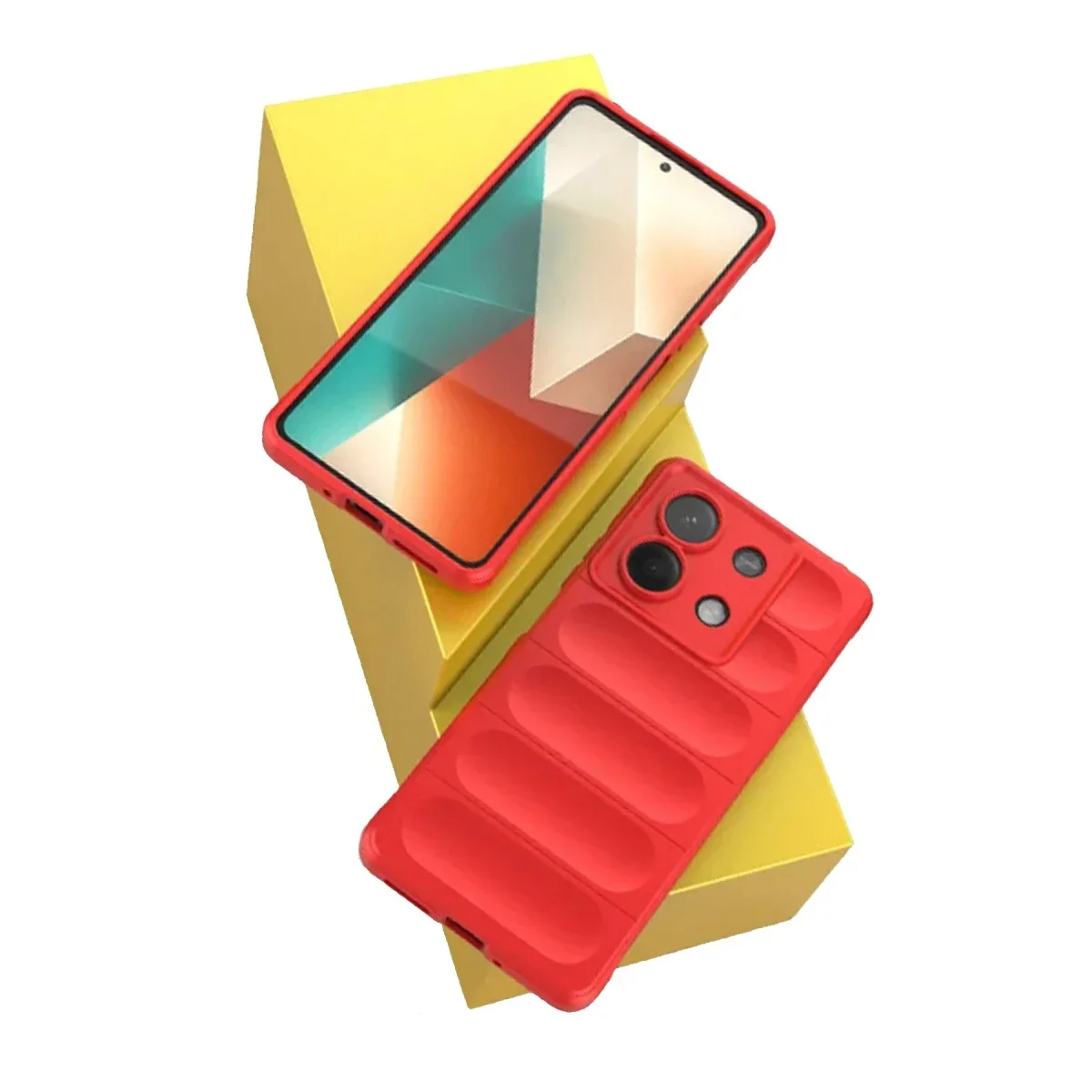 Xiaomi Poco X6 Kılıf Optimum Silikon - Kırmızı görsel 3