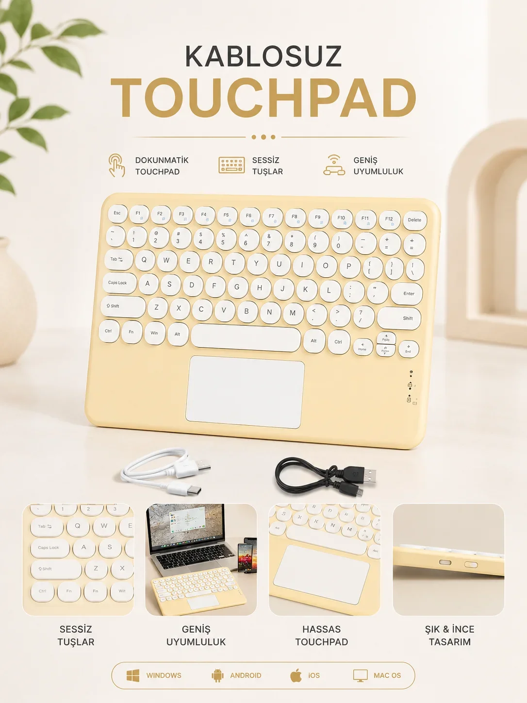 Kablosuz Touchpad Tüm Cihazlarla Uyumlu
