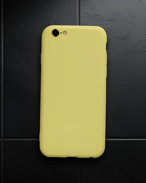 Apple İphone 6 Kılıf Nano İçi Kadife Silikon - Sarı