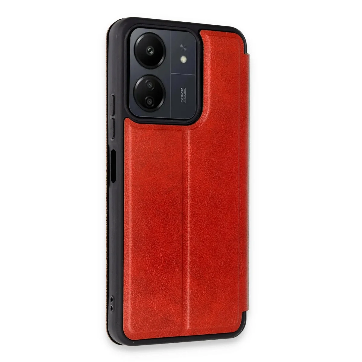 Xiaomi Redmi 13c Kılıf Flip Cover - Kırmızı görsel 2
