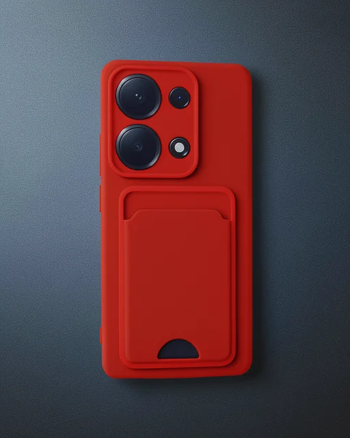 Xiaomi Redmi Note 13 Pro 4g Kılıf Kelvin Kartvizitli Silikon - Kırmızı