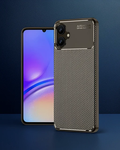 Samsung Galaxy A06 Kılıf Auto Focus Karbon Kapak - Kahverengi