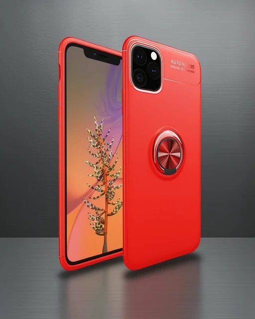 Apple İphone 11 Pro Kılıf Range Yüzüklü Silikon - Kırmızı