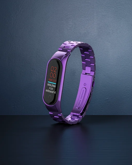 Xiaomi Mi Band 4 Metal Baklalı Kordon - Mor