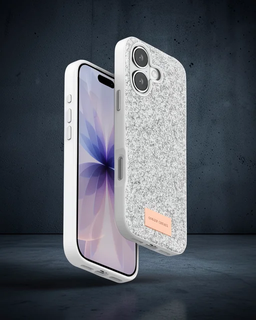 Onegif Apple İphone 17 Bright Simli Kapak - Beyaz