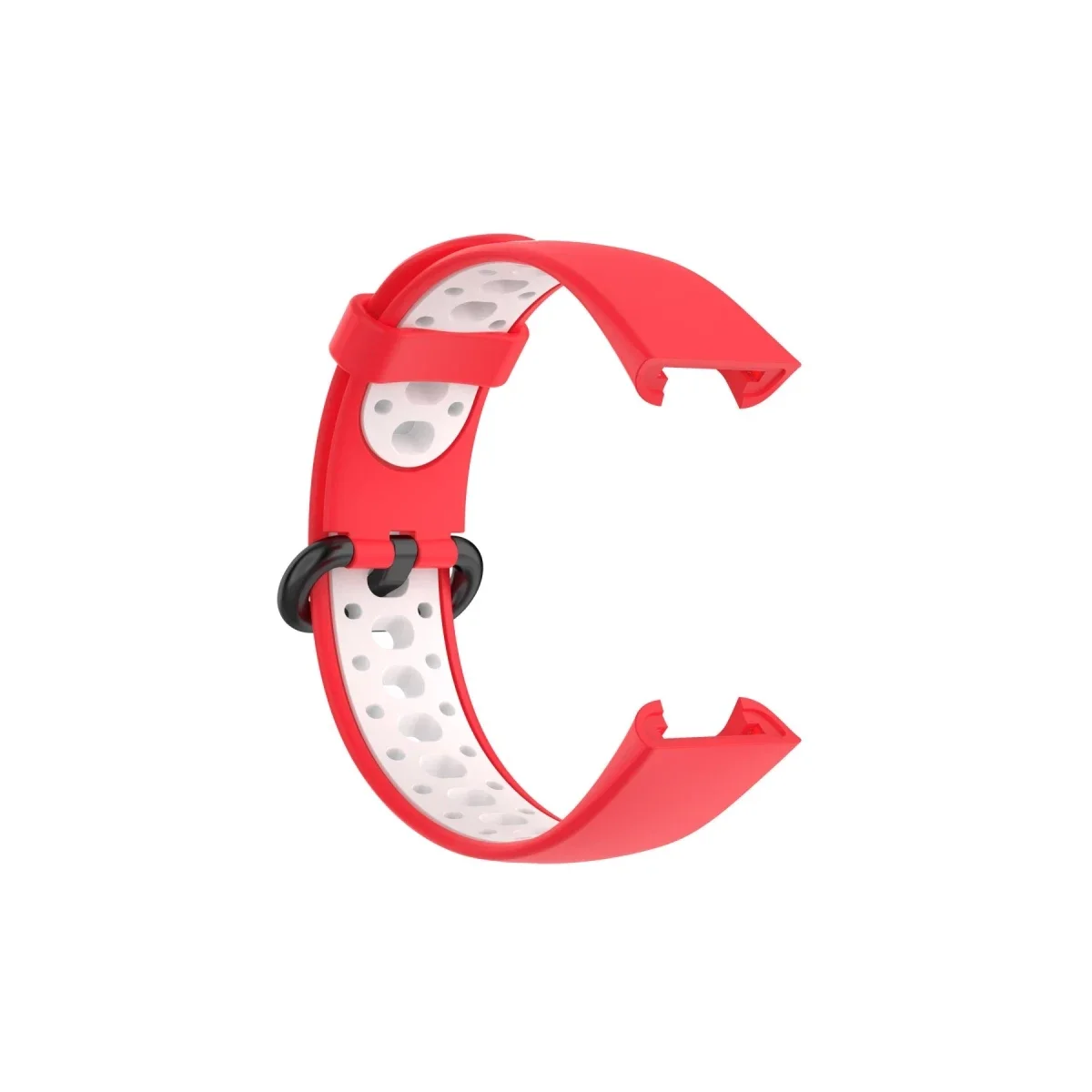 Xiaomi Redmi Watch 2 Spor Delikli Kordon - Kırmızı-Beyaz görsel 4