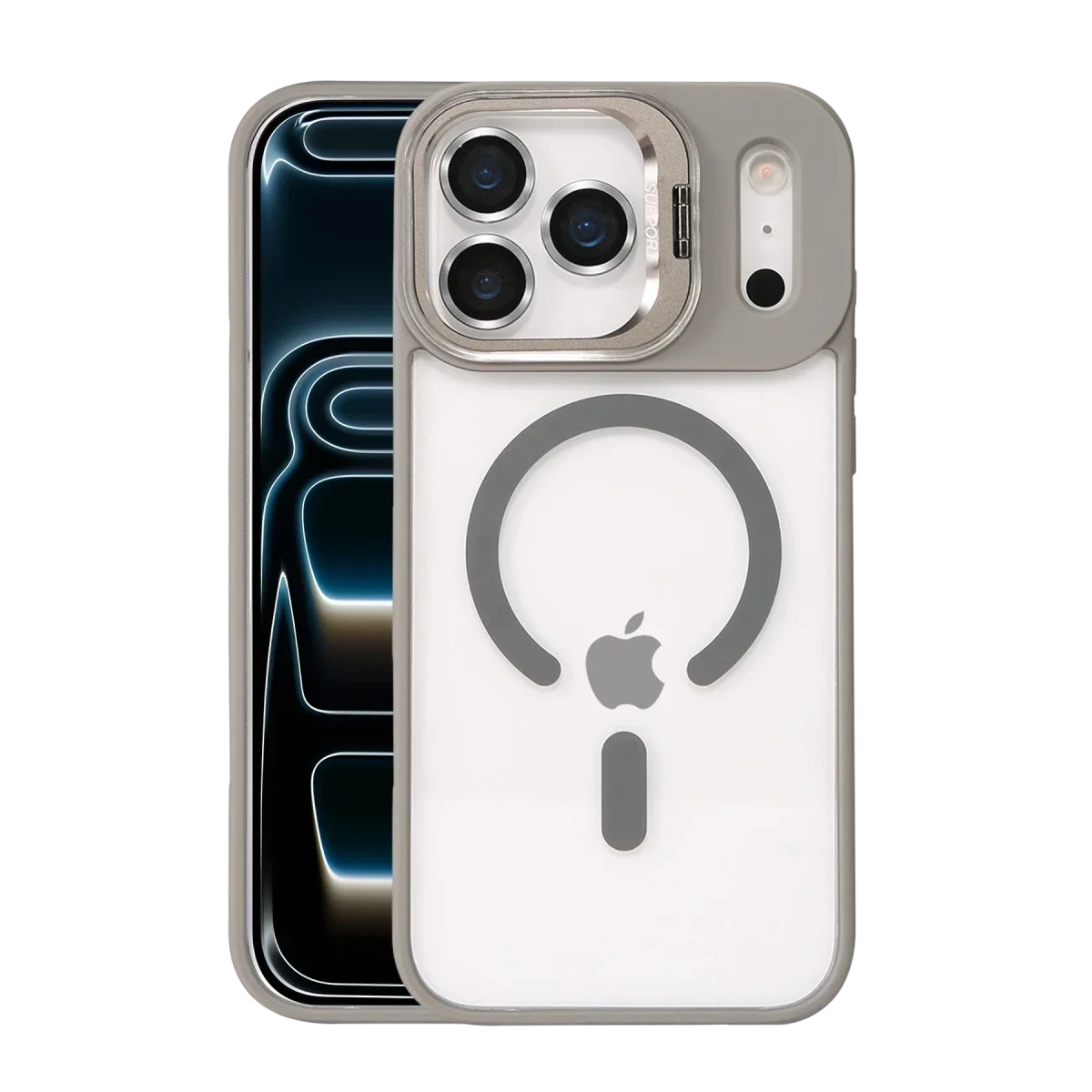 Joko Apple iPhone 17 Pro Remim Lensli Magsafe Standlı Kapak - Titan Gri