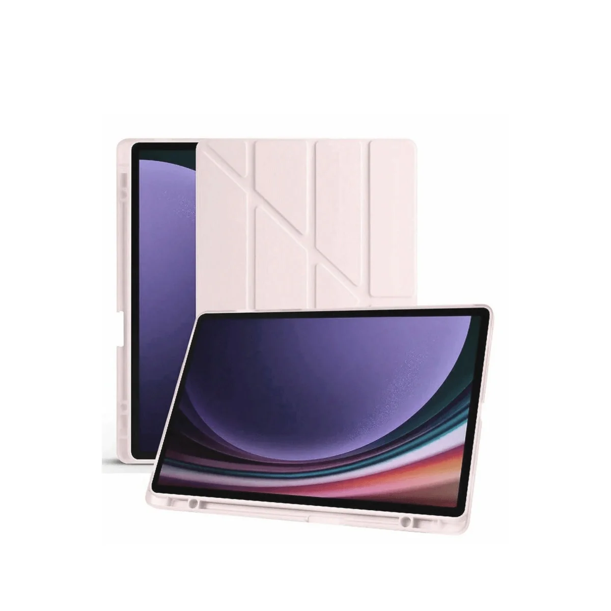 Samsung Galaxy X510 Tab S9 Fe 11 Kılıf Kalemlikli Mars Tablet Kılıfı - Rose Gold görsel 4