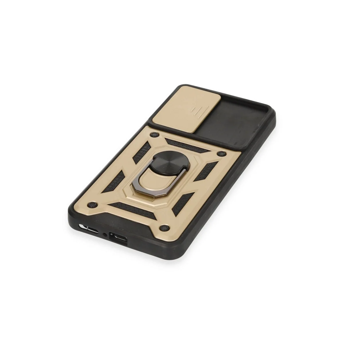 Xiao 12t Pro Kılıf Pars Lens Yüzüklü Silikon - Gold görsel 5