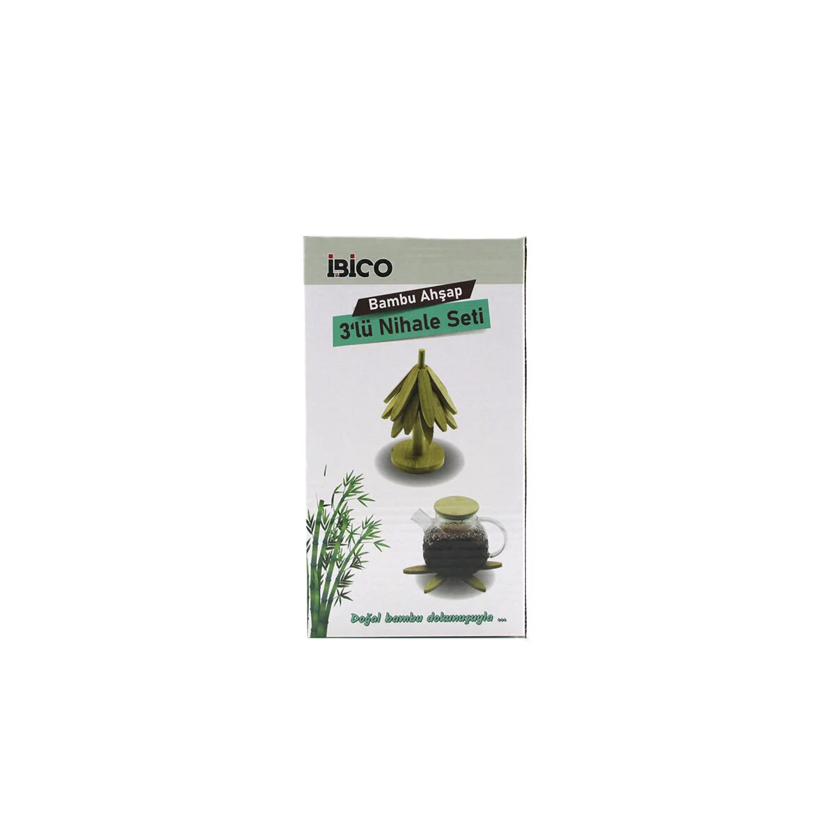 Standlı=ağaç Model 2PCS Ahşap Bambu Katlanır Nihale Yapraklı Çiçek Modeli= Çap: 20CM görsel 3
