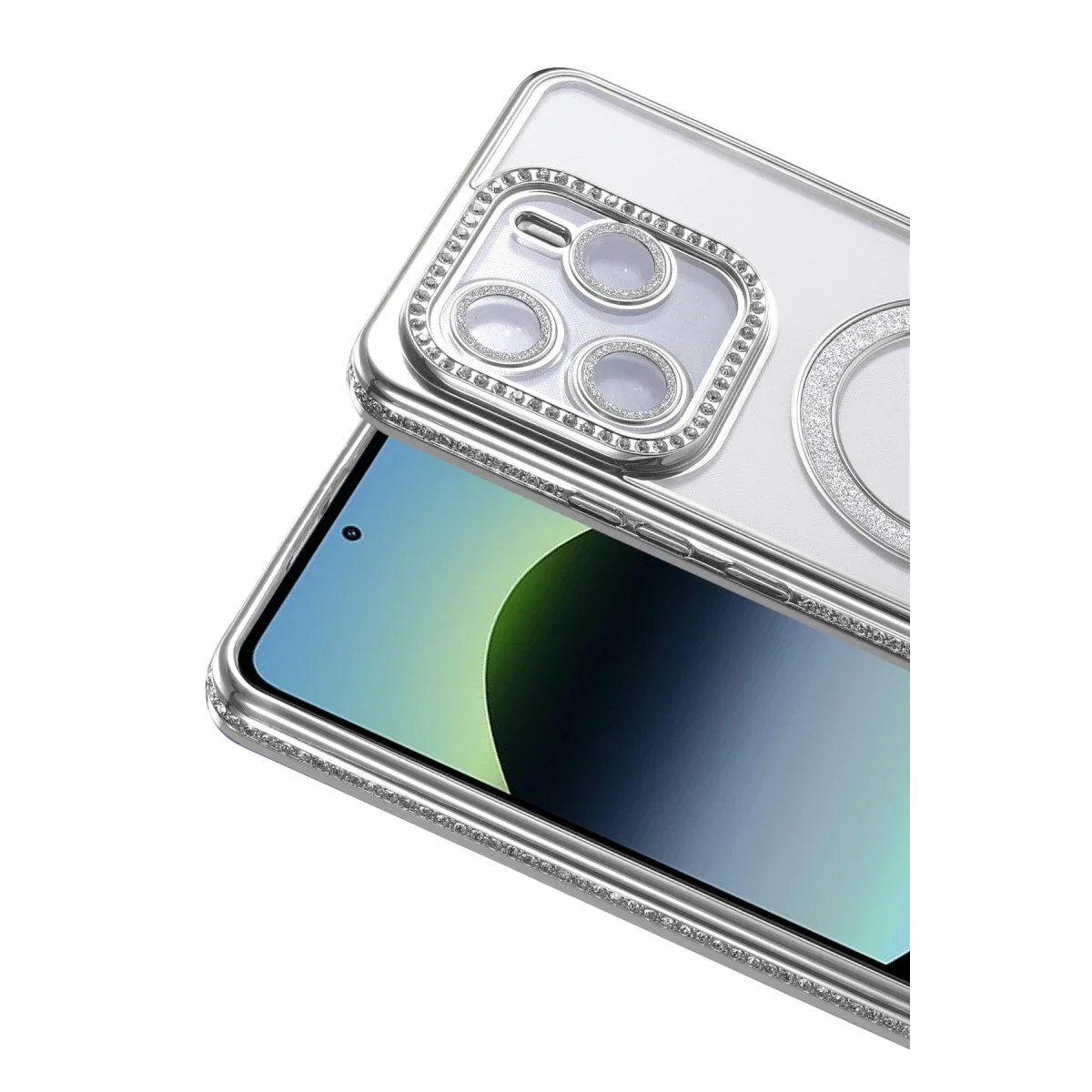 Xiaomi Redmi Note 14 4G Joke Simli Magneticsafe Kılıf - Gümüş görsel 2