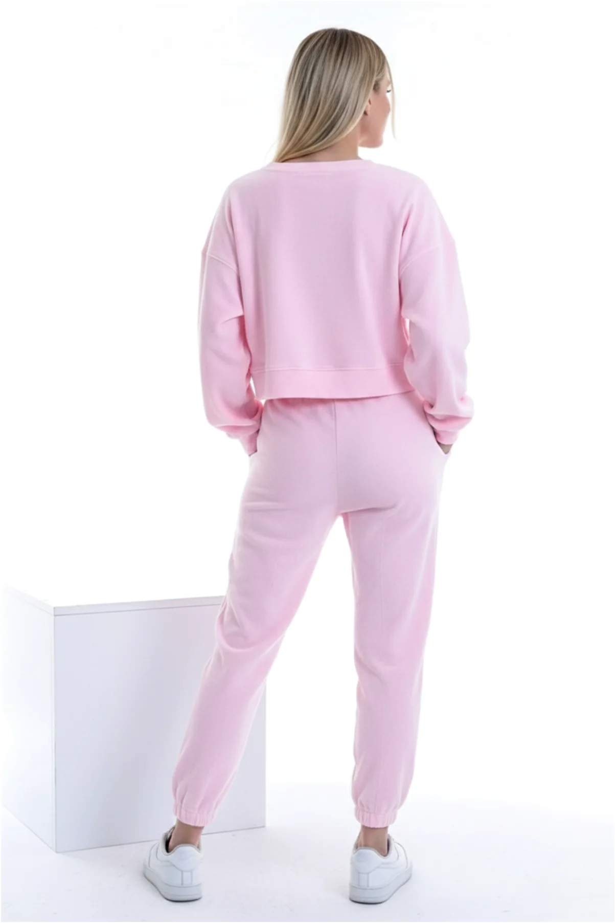 Kadın Yuvarlak Yaka Rahat Eşofman Takımı Sweatshirt