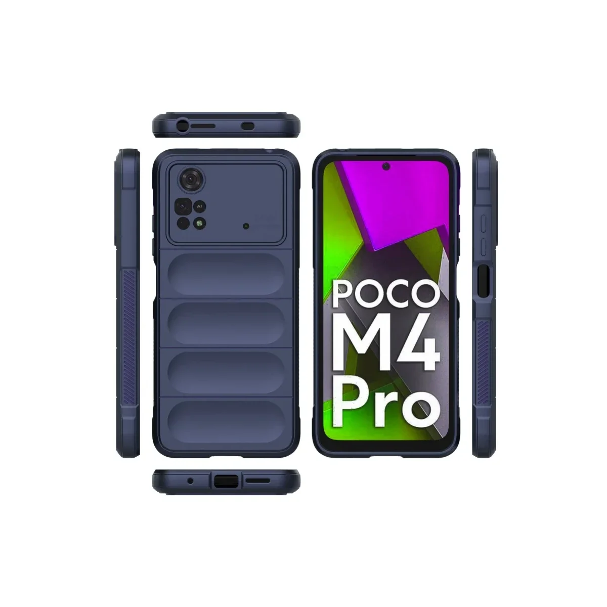 Xiaomi Poco M4 Pro 4G Kılıf Optimum Silikon - Lacivert görsel 3