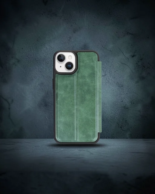 Apple İphone 15 Kılıf Flip Cover - Koyu Yeşil