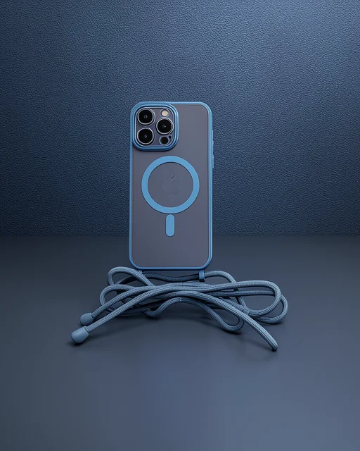 Apple İphone 13 Pro Max Kılıf Divo Lazer Askılı Magsafe Kapak - Sierra Blue