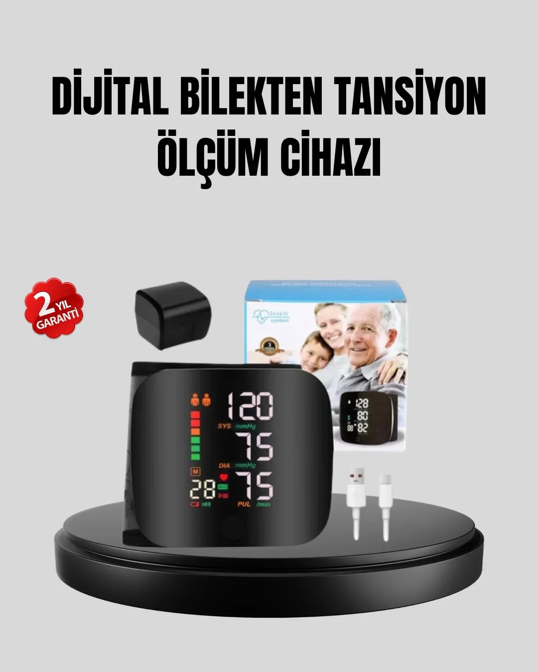Bilekten Ölçüm Dijital Tansiyon Aleti – Renkli Risk Göstergeli ve Arit Uyarılı