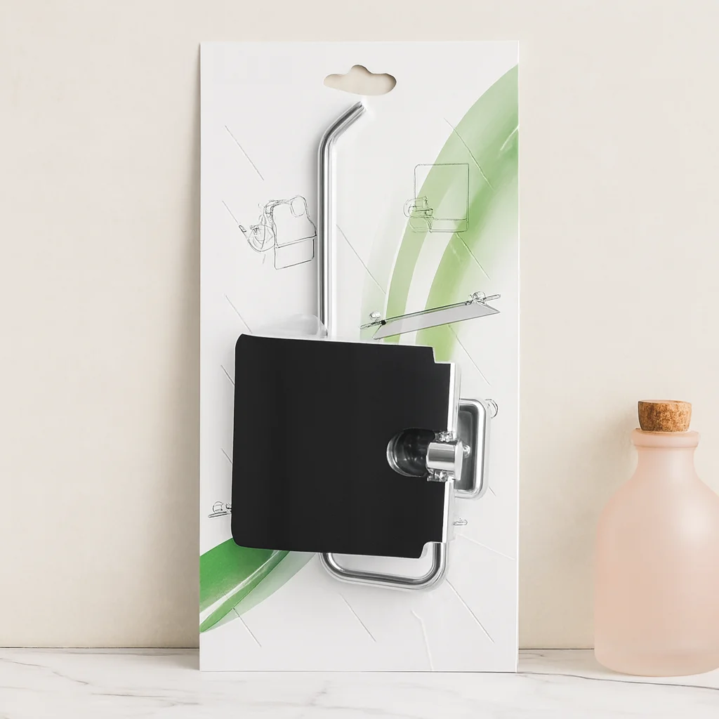 Kapaklı Metal Banyo Kağıt Havluluk (Yapışkanlı Montaj)