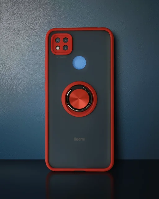 Xiaomi Redmi 9c Kılıf Montreal Yüzüklü Silikon Kapak - Kırmızı