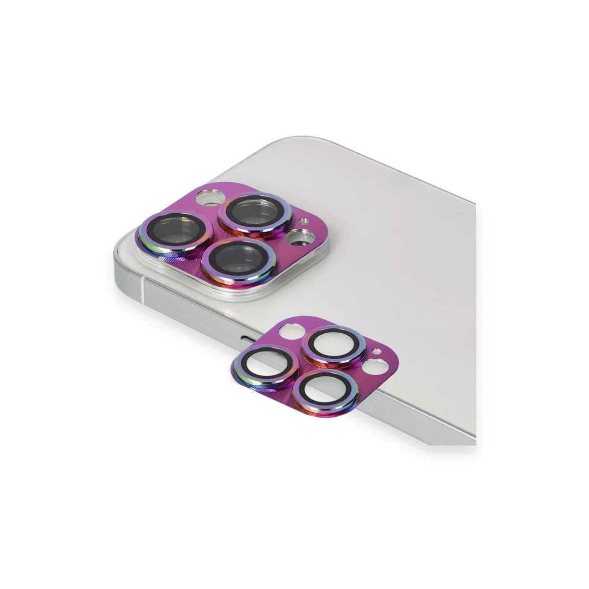 Apple İphone 13 Pro Max Pers Alünyum Kamera Lens - Rainbow görsel 3