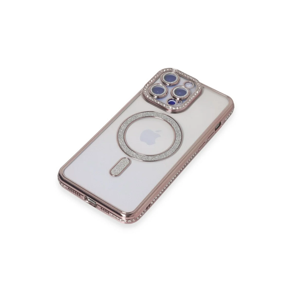 Apple İphone 15 Pro Max Kılıf Joke Simli Magneticsafe Kılıf - Pembe görsel 3