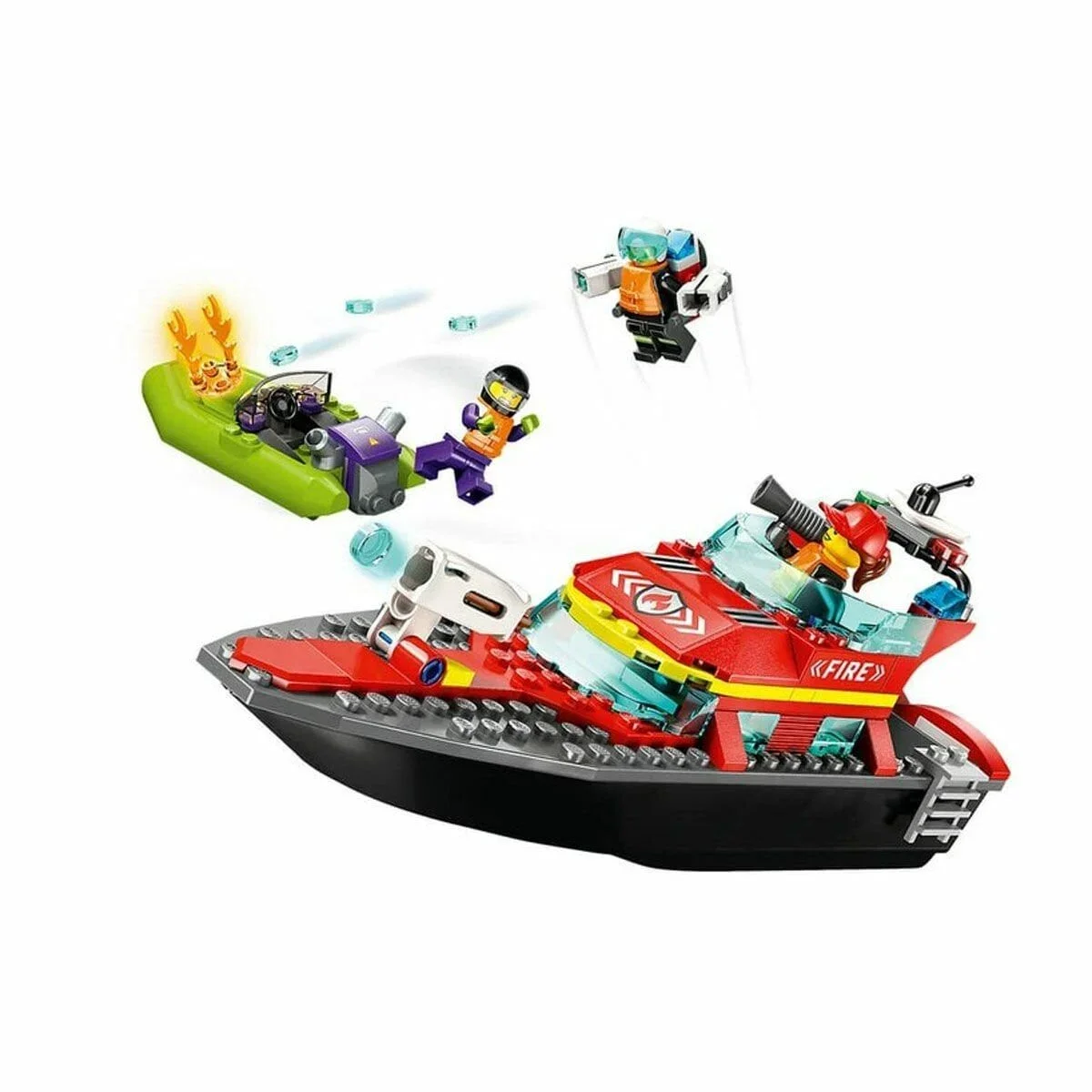60373 Lego City - İtfaiye Kurtarma Teknesi 144 parça +5 yaş görsel 3