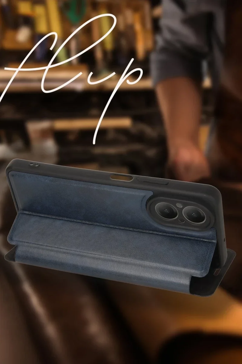 Oppo A38 Kılıf Flip Cover - Lacivert görsel 3