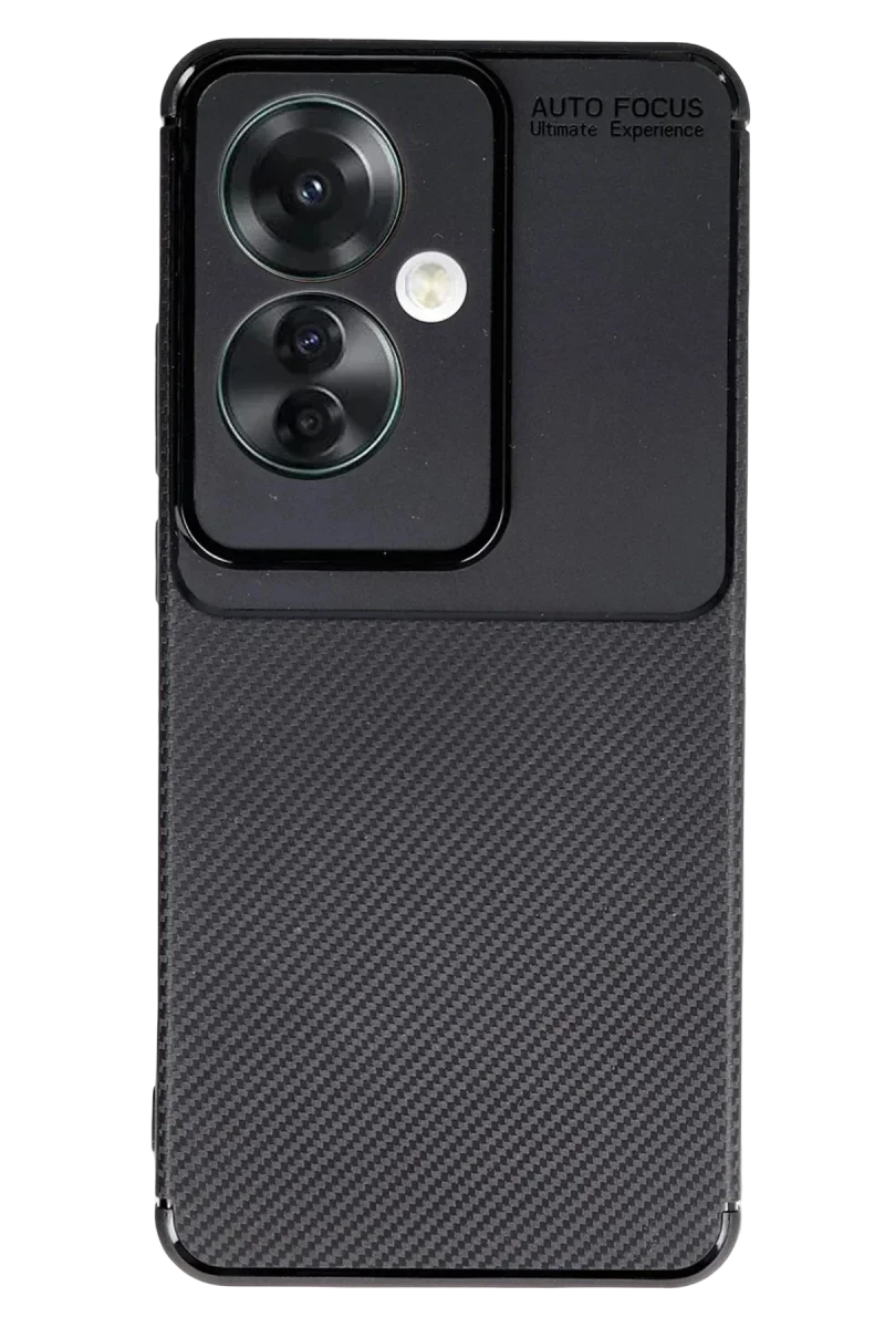 Oppo Reno 11F Kılıf Auto Focus Karbon Kapak - Siyah