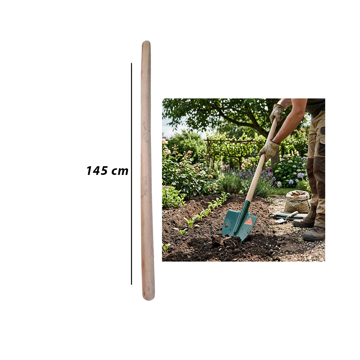 145 cm Ahşap Kürek Sapı görsel 2