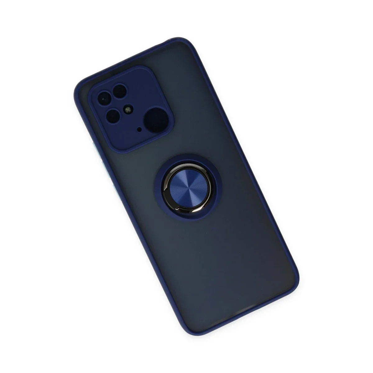 Xiaomi Redmi 10C Kılıf Montreal Yüzüklü Silikon Kapak - Lacivert görsel 3