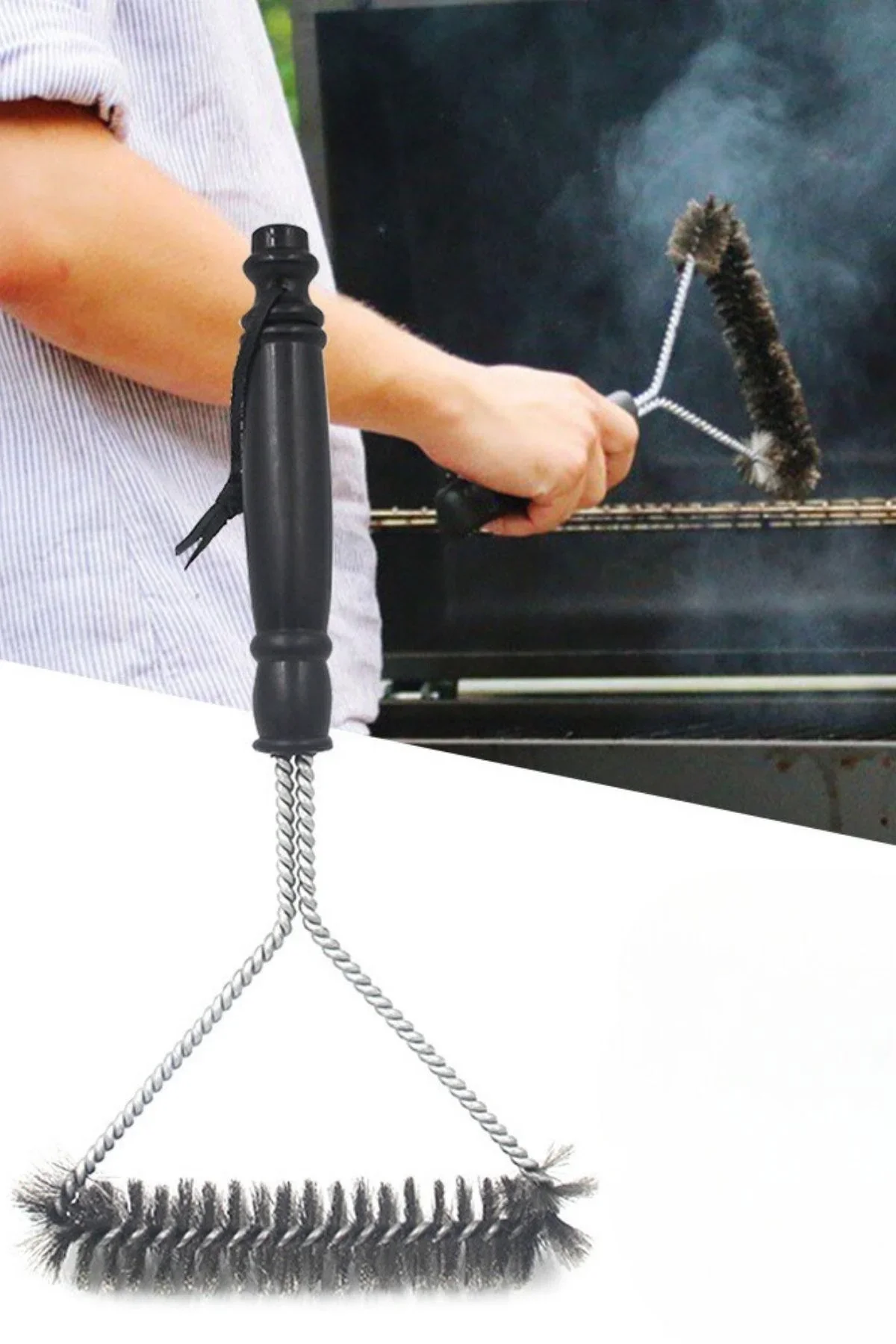 Barbekü Mangal Izgara Teli Tezlik Fırçası görsel 6