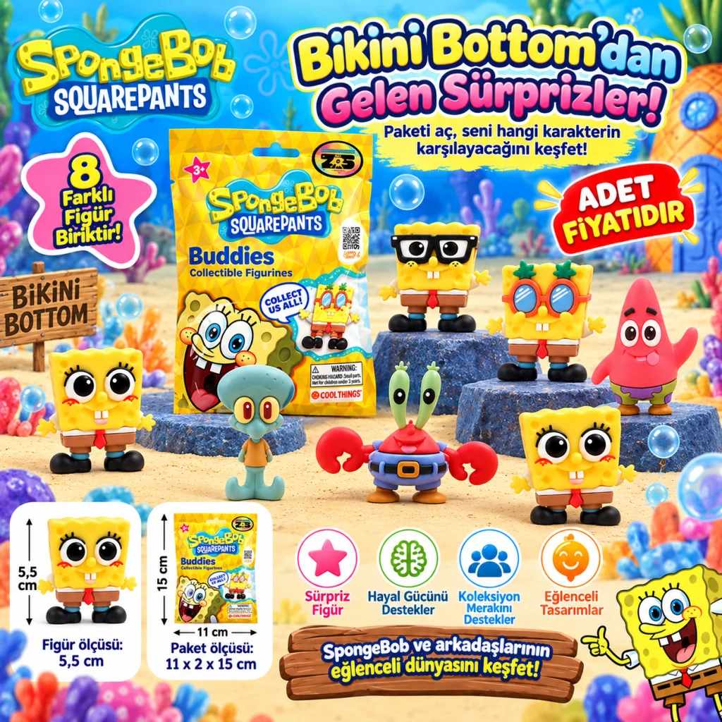 20347 3D FİGÜR SPONGEBOB BUDDIES SÜRPRİZ PAKET SBOB 36D (adet fiyatıdır)