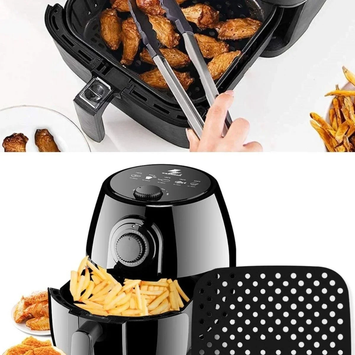 Renkli Isıya Dayanıklı Yıkanılabilir Silikon Fırın Ve Airfryer Kare Pişirme Matı 21,5 Cm görsel 7