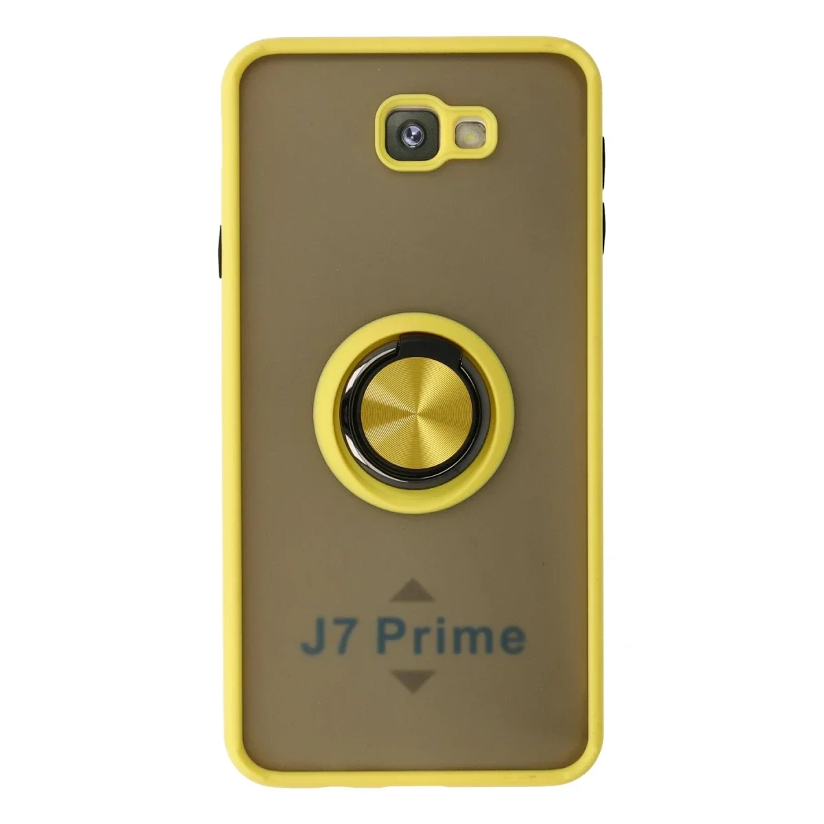 Samsung Galaxy J7 Prime Kılıf Montreal Yüzüklü Silikon Kapak - Sarı