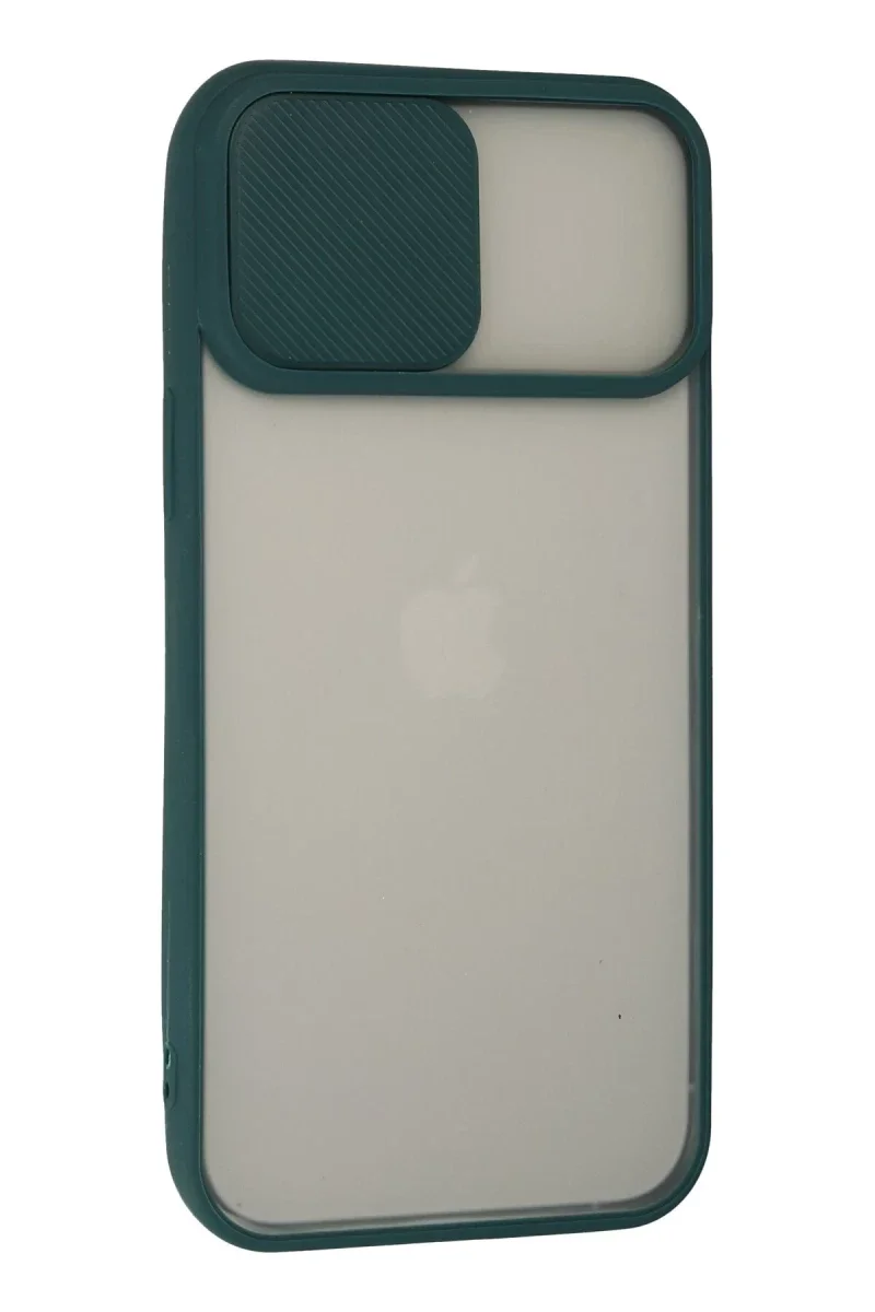 Apple iPhone 13 Pro Max Kılıf Palm Buzlu Kamera Sürgülü Silikon - Yeşil görsel 2