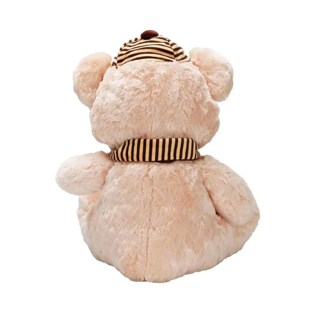 1001521 PELUŞ AYI OTURAN ŞAPKALI ATKILI 50CM 2R (adet fiyatıdır)