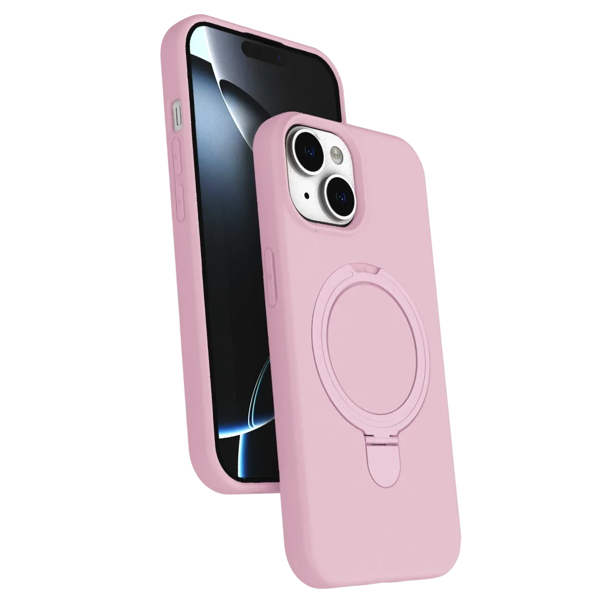 Apple iPhone 15 Plus Regal Magsafe Standlı Kapak - Açık Pembe